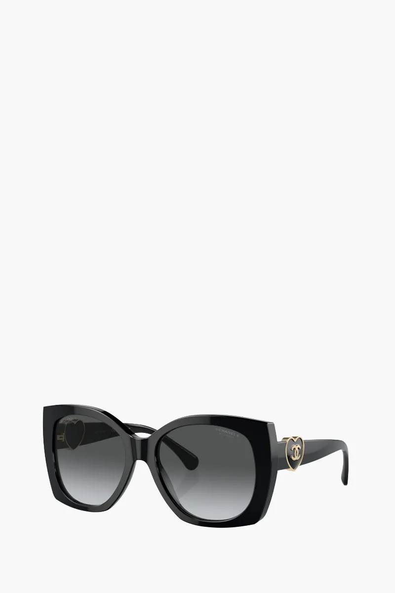 CHANEL Women Square Sunglasses in Black/Grey Gradient Acetate 1