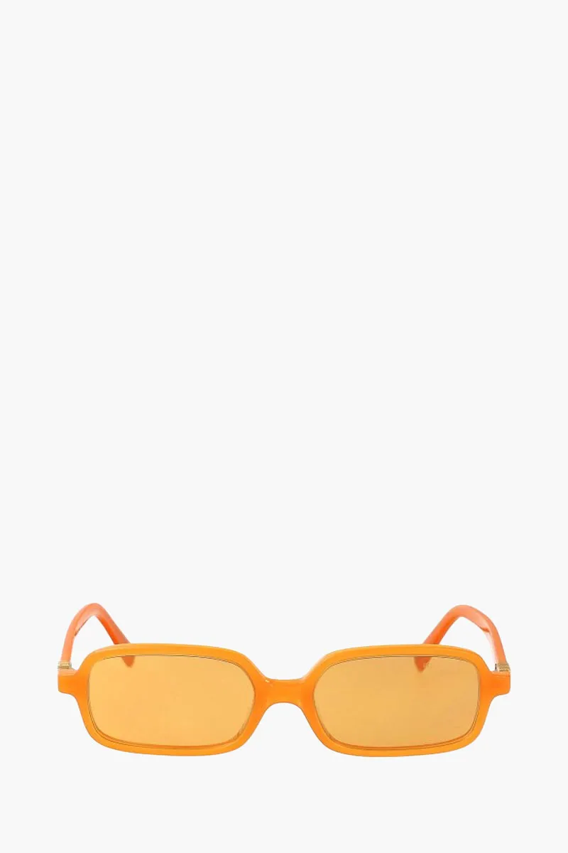 MIU MIU Regard Square Sunglasses in Turmeric Opal Acetate with Logo 0