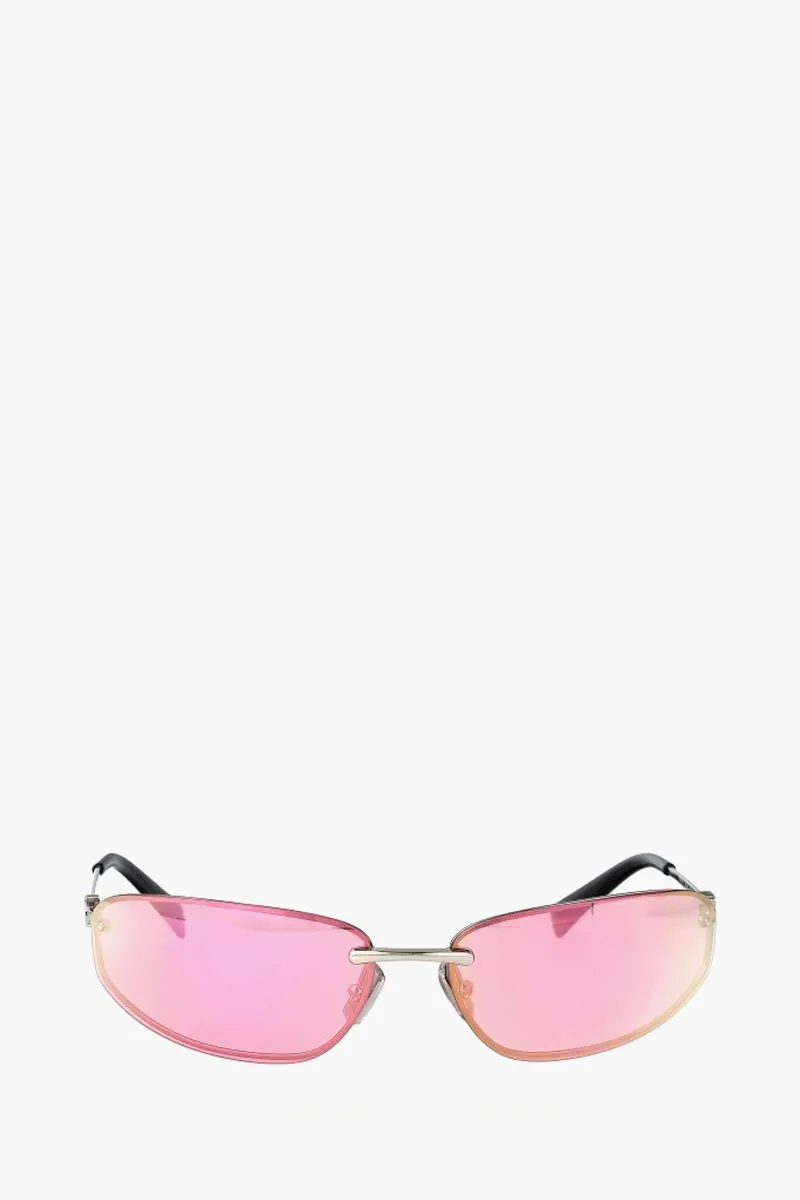 MIU MIU Racing Sunglasses in Silver/Pink Metal 0