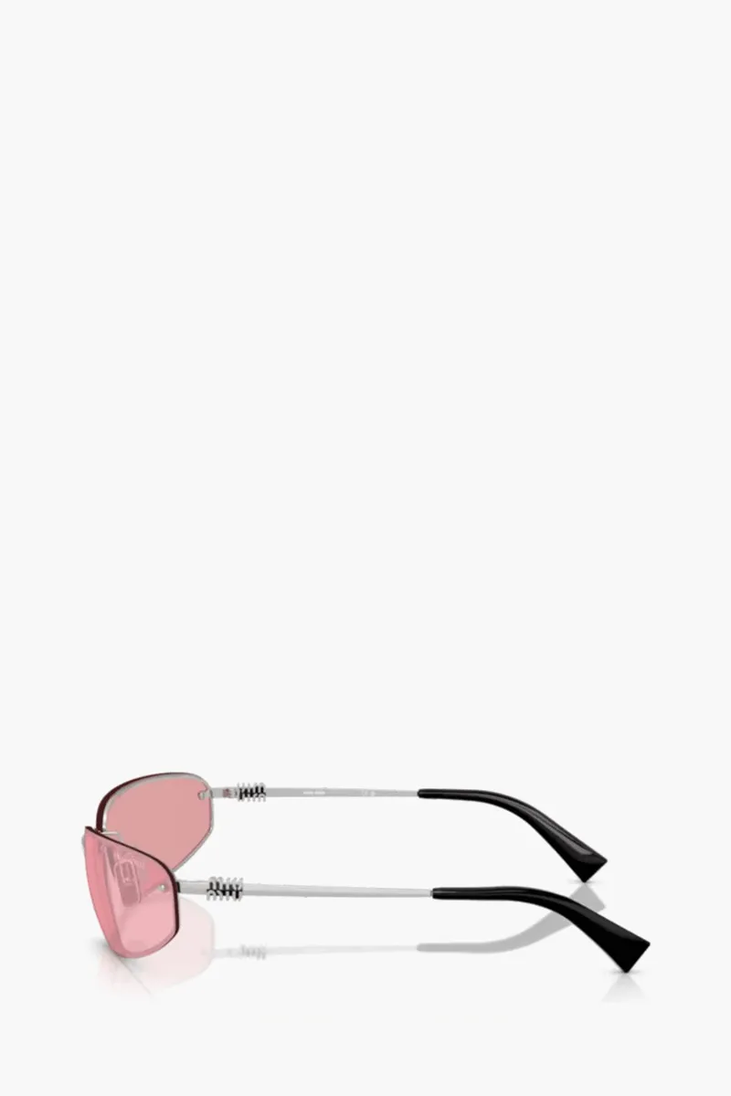 MIU MIU Racing Sunglasses in Silver/Pink Metal 1