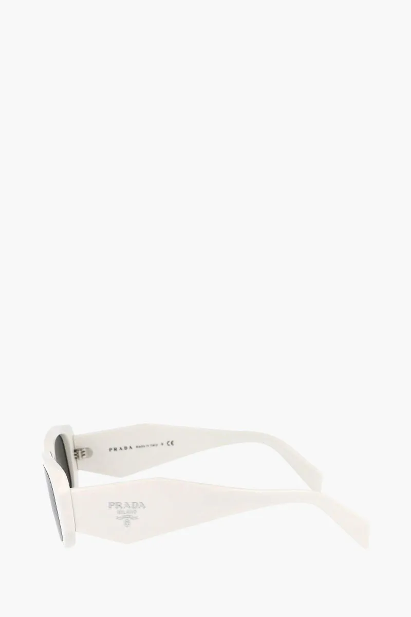 PRADA Rectangle Sunglasses in White/Grey Acetate 2