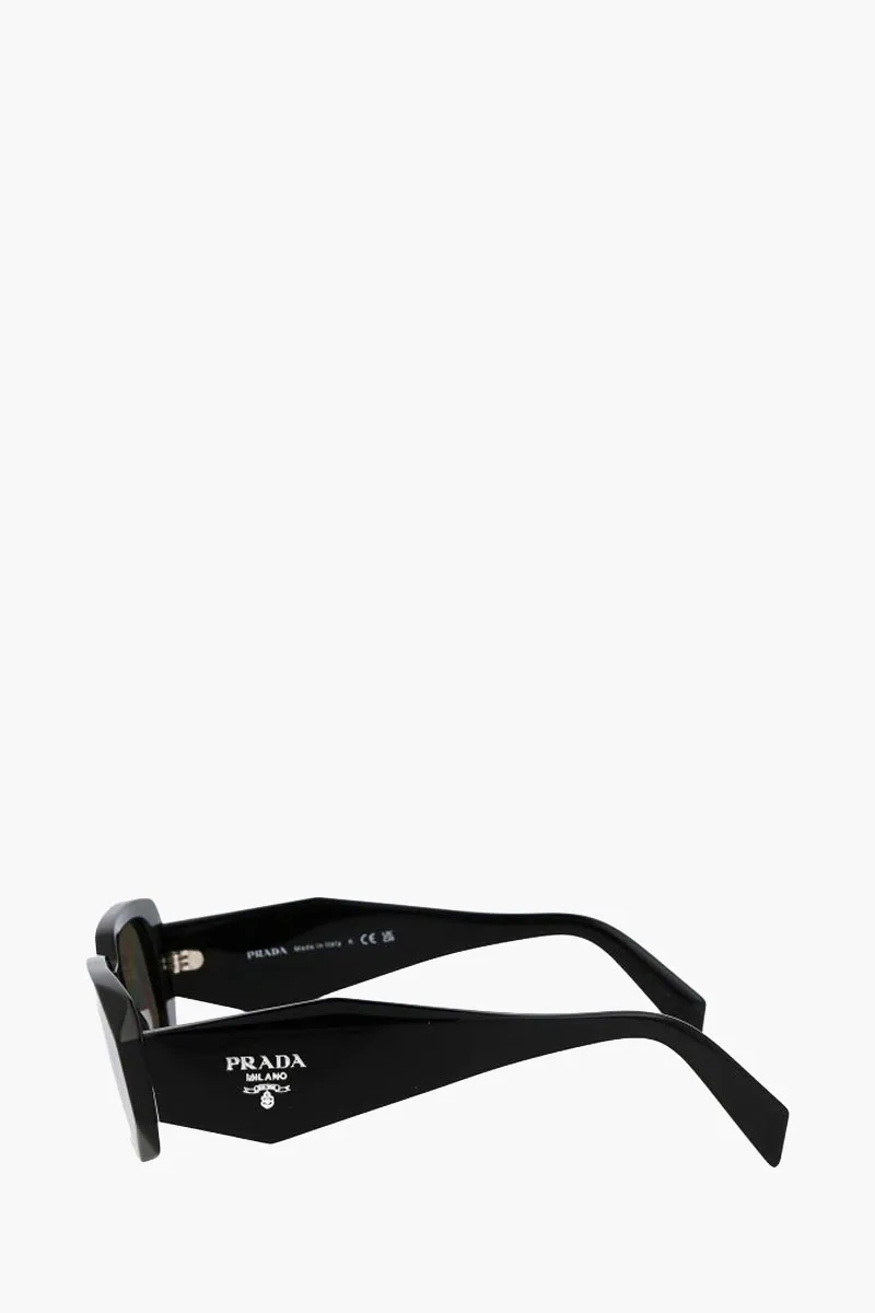 PRADA Rectangle Sunglasses in Black/Silver Acetate 2