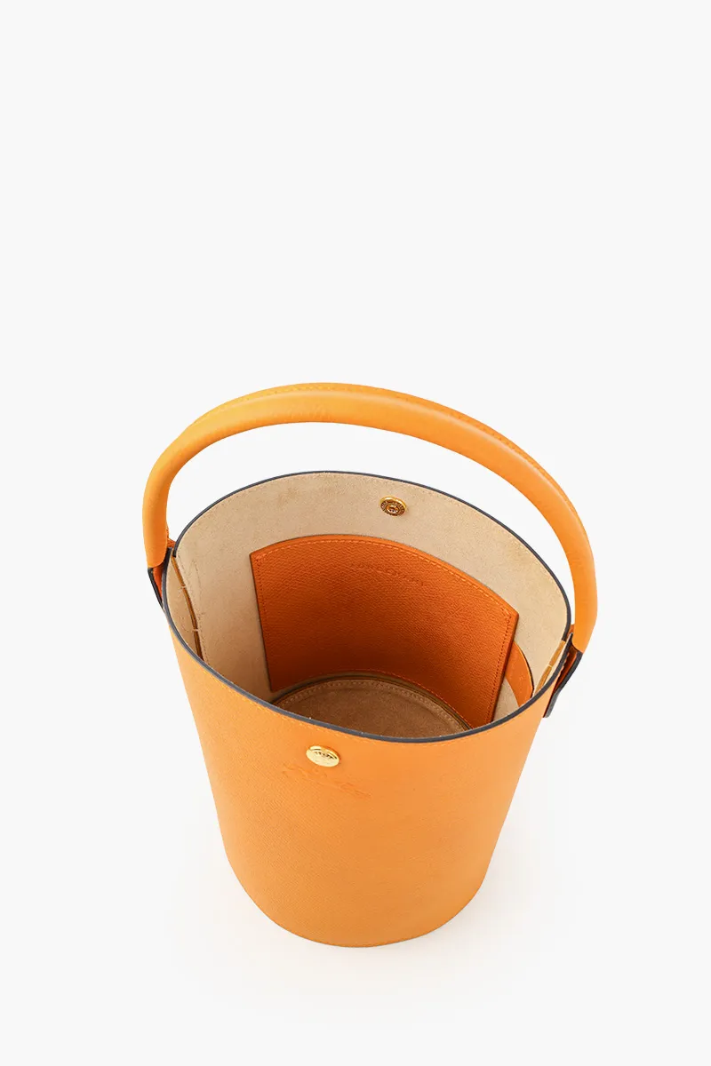 LONGCHAMP Cuir De Russie Bucket Bag in Apricot Leather 3