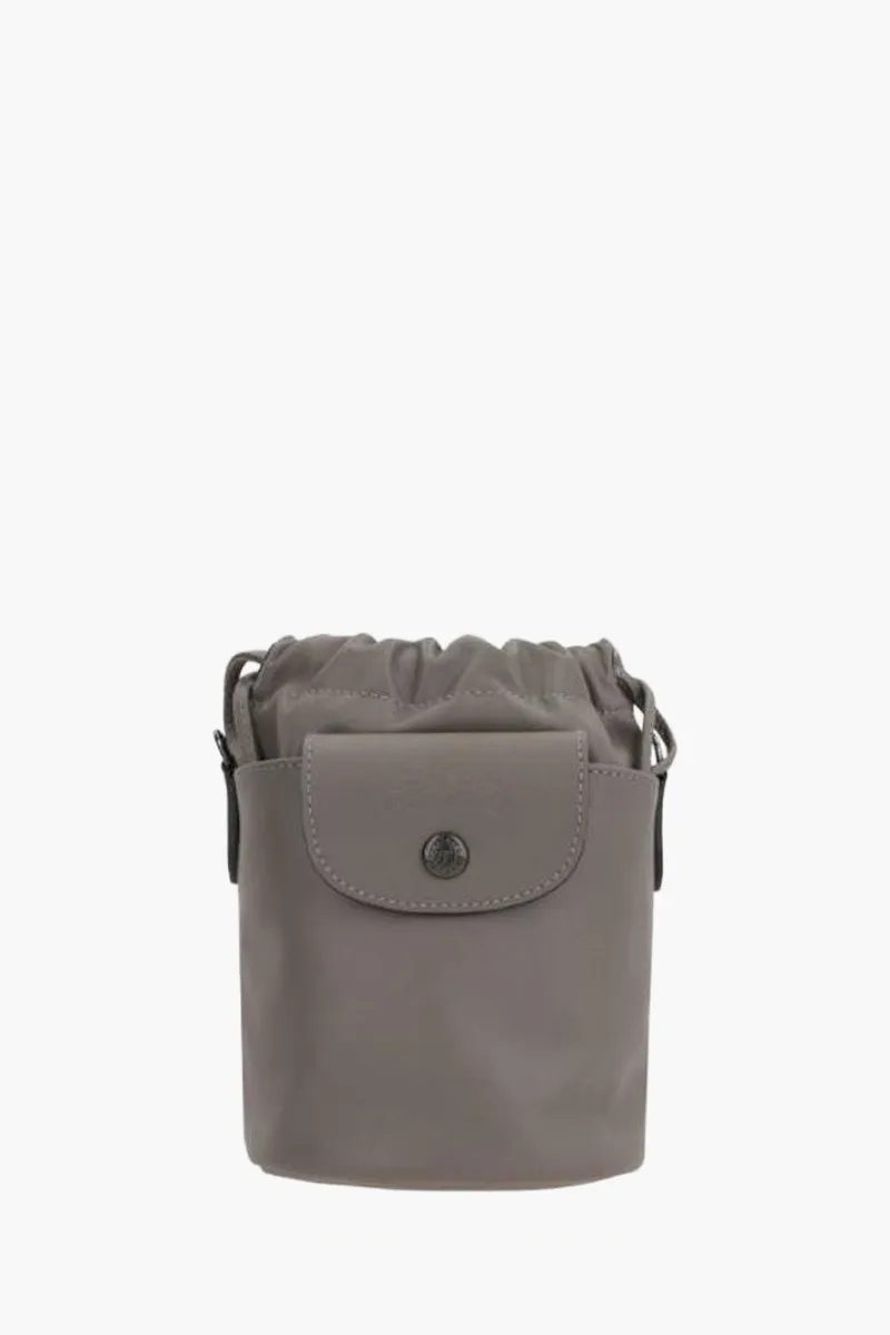 LONGCHAMP Le Pliage Xtra Drawstring Bucket Bag in Turtledove Leather 0