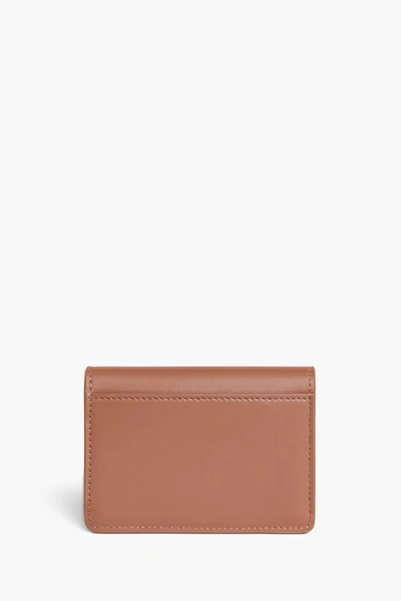 CELINE Card Holder With Flap Triomphe in Bronze Shiny Calfskin 2