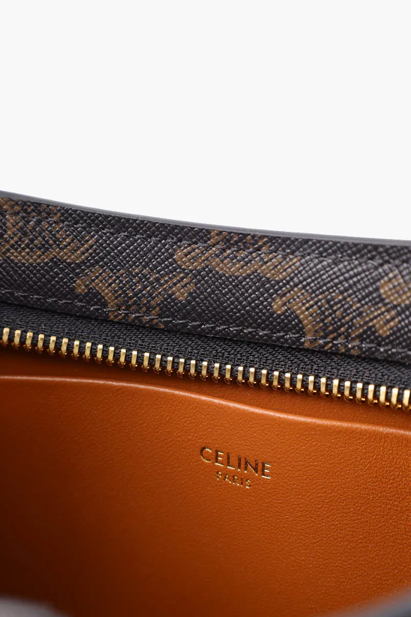 CELINE Medium Tilly Triomphe Shoulder Bag in Tan Canvas and Calfskin 3
