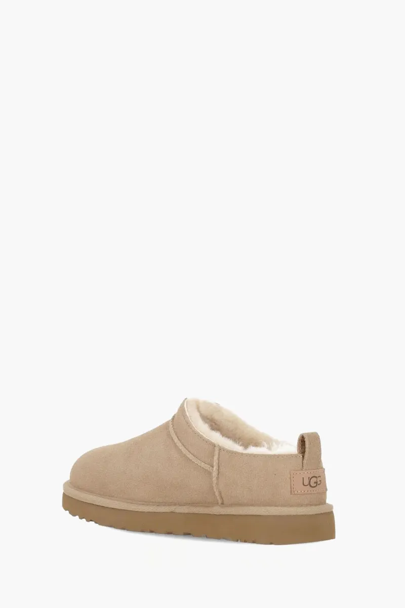 UGG Women Classic Micro Ankle Boots in Sand Suede with Logo 1