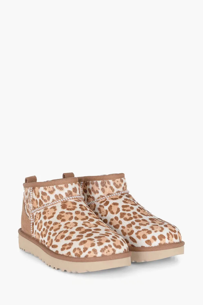 UGG Women Classic Ultra Mini Plains Boots in Felicity Leopard Jasmine Leather 2