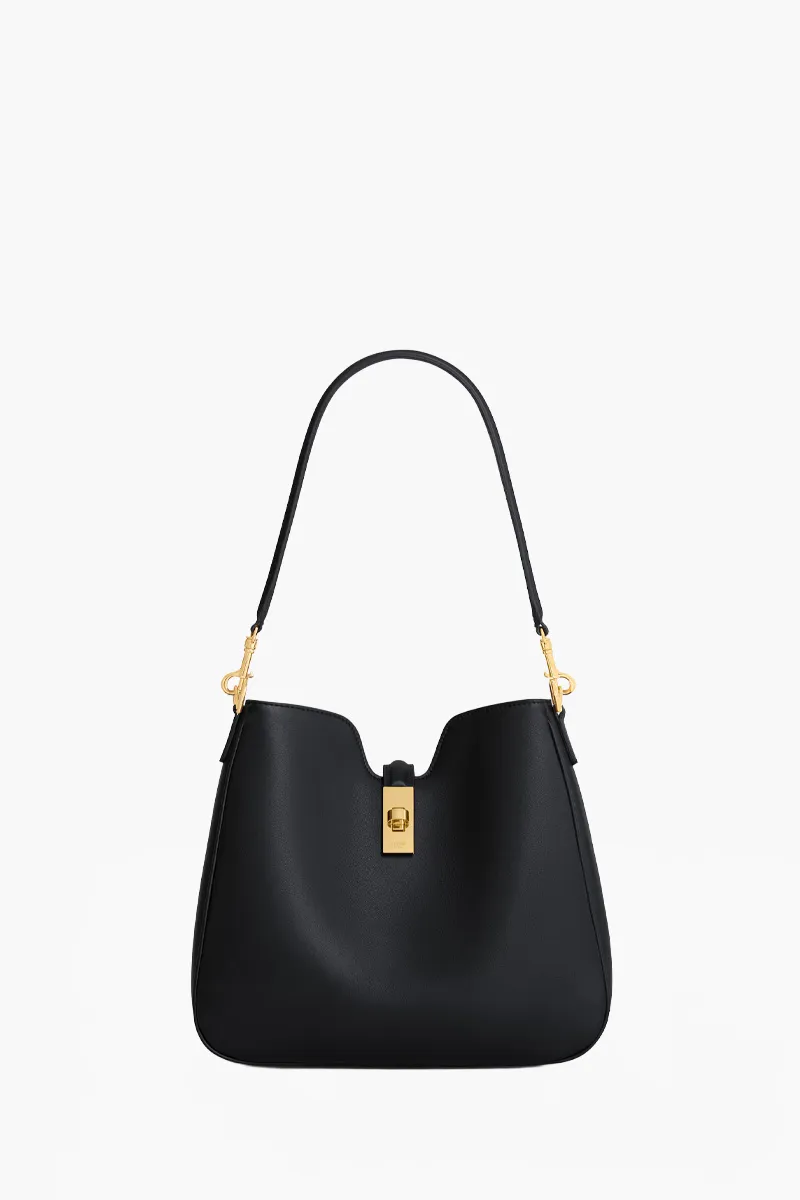 CELINE Small Camille 16 Soft Bag in Black Smooth Calfskin 0