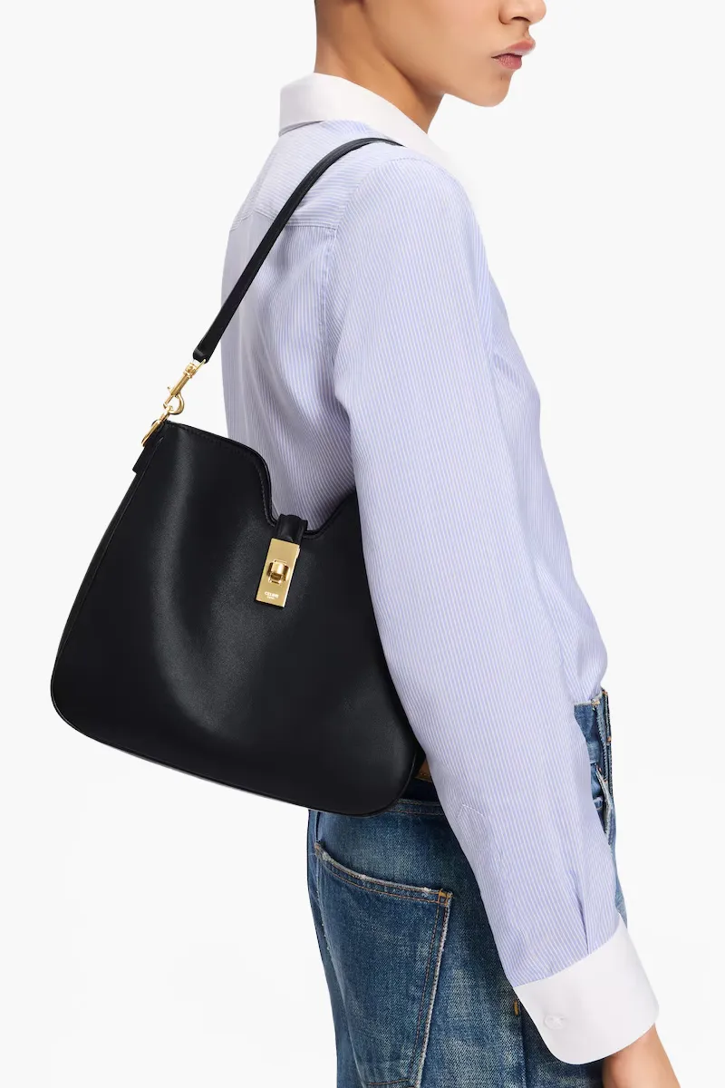 CELINE Small Camille 16 Soft Bag in Black Smooth Calfskin 3