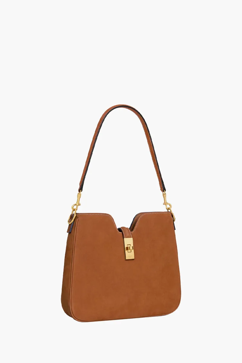CELINE Small Camille 16 Soft Bag in Camel Nubuck Leather 1