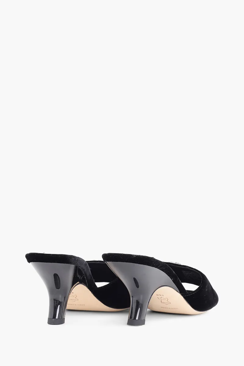 TORY BURCH Eleanor Pave Mules 65mm in Black Velvet 2