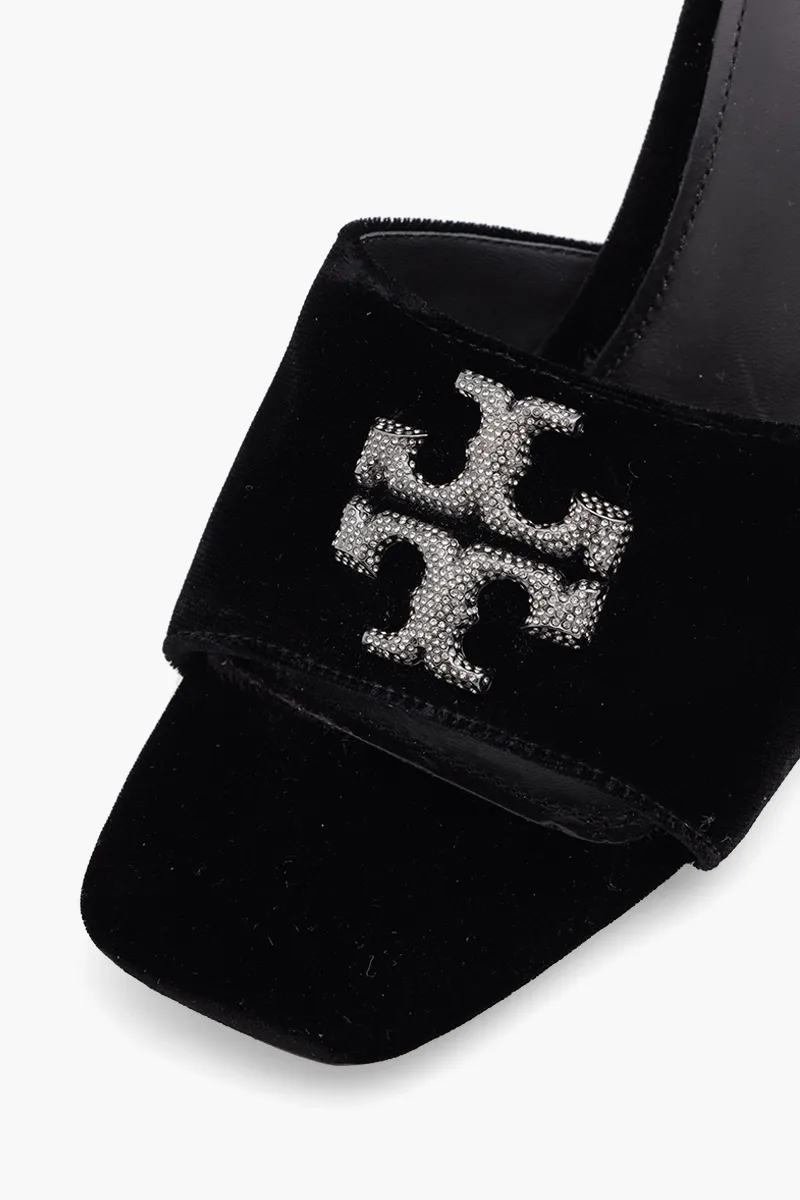 TORY BURCH Eleanor Pave Mules 65mm in Black Velvet 4