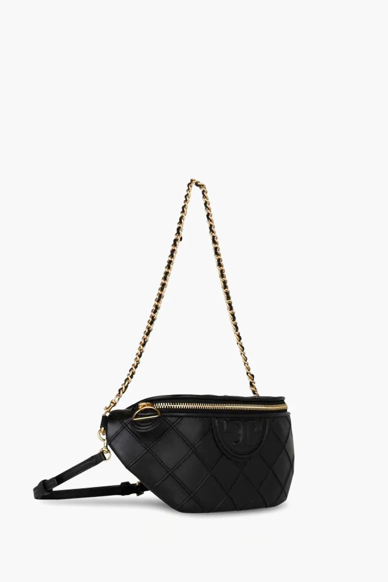 TORY BURCH Fleming Soft Convertible Belt Bag in Black Nappa Leather 1