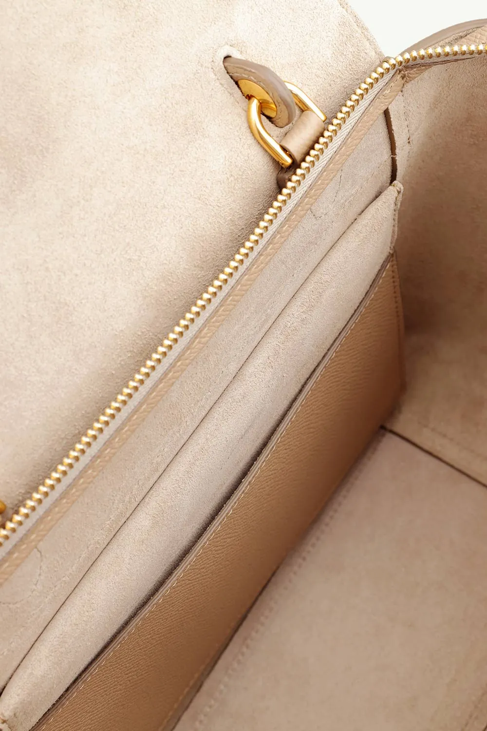 CELINE Micro Belt in Light Taupe Grained Leather 3