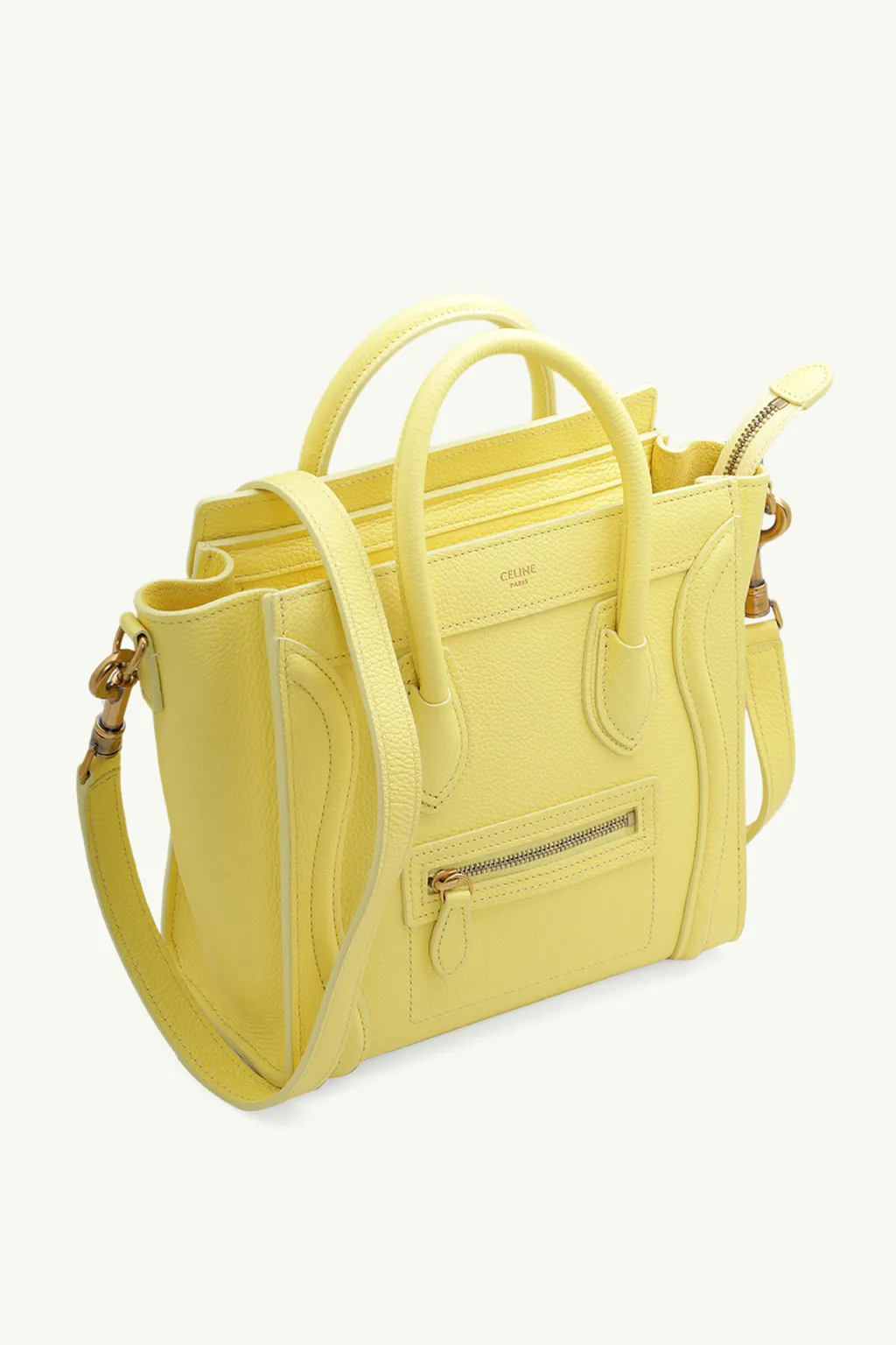 CELINE Nano Luggage Bag in Acacia Drummed Leather 2