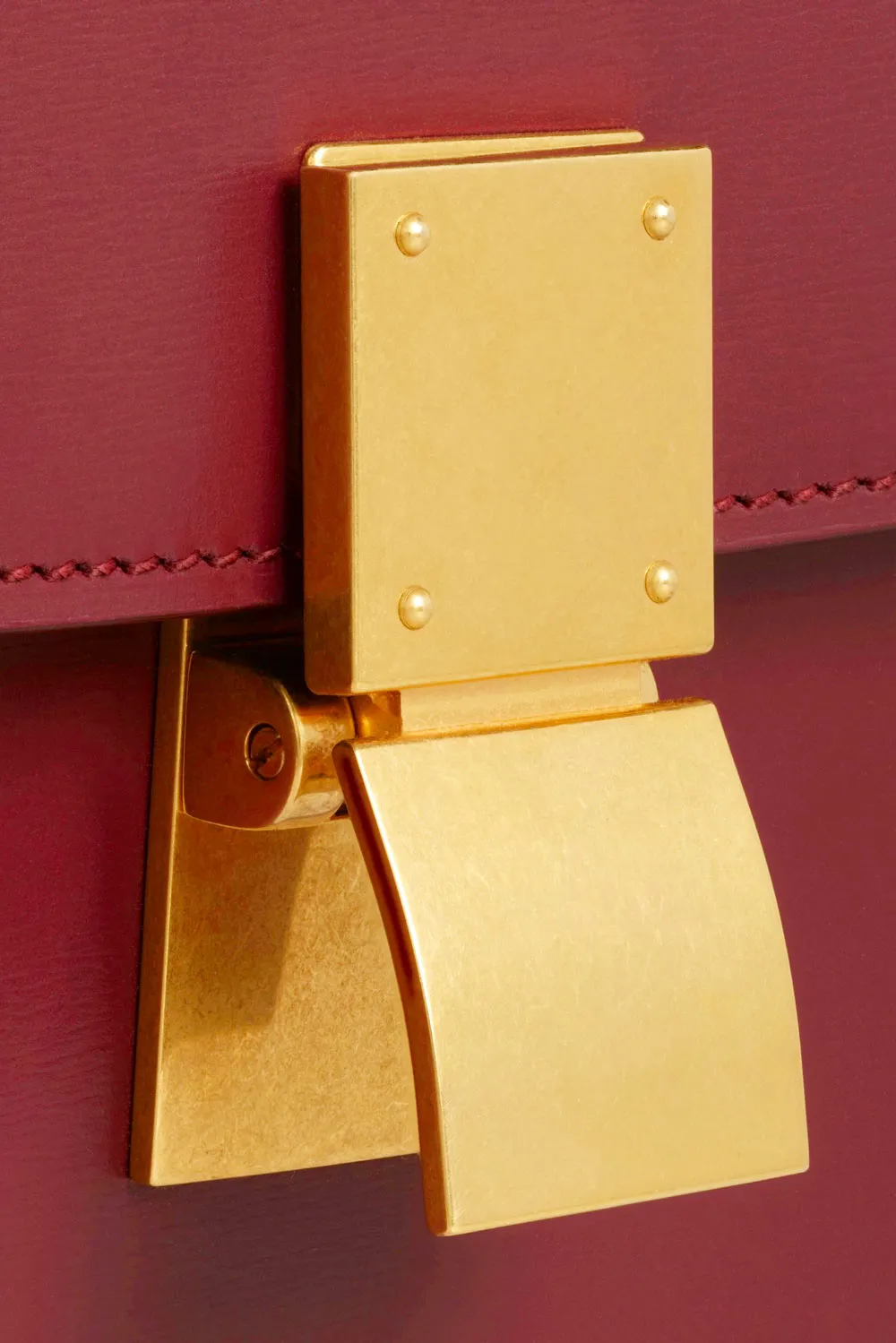 CELINE Teen Classic Box Shoulder Bag in Burgundy GHW 3