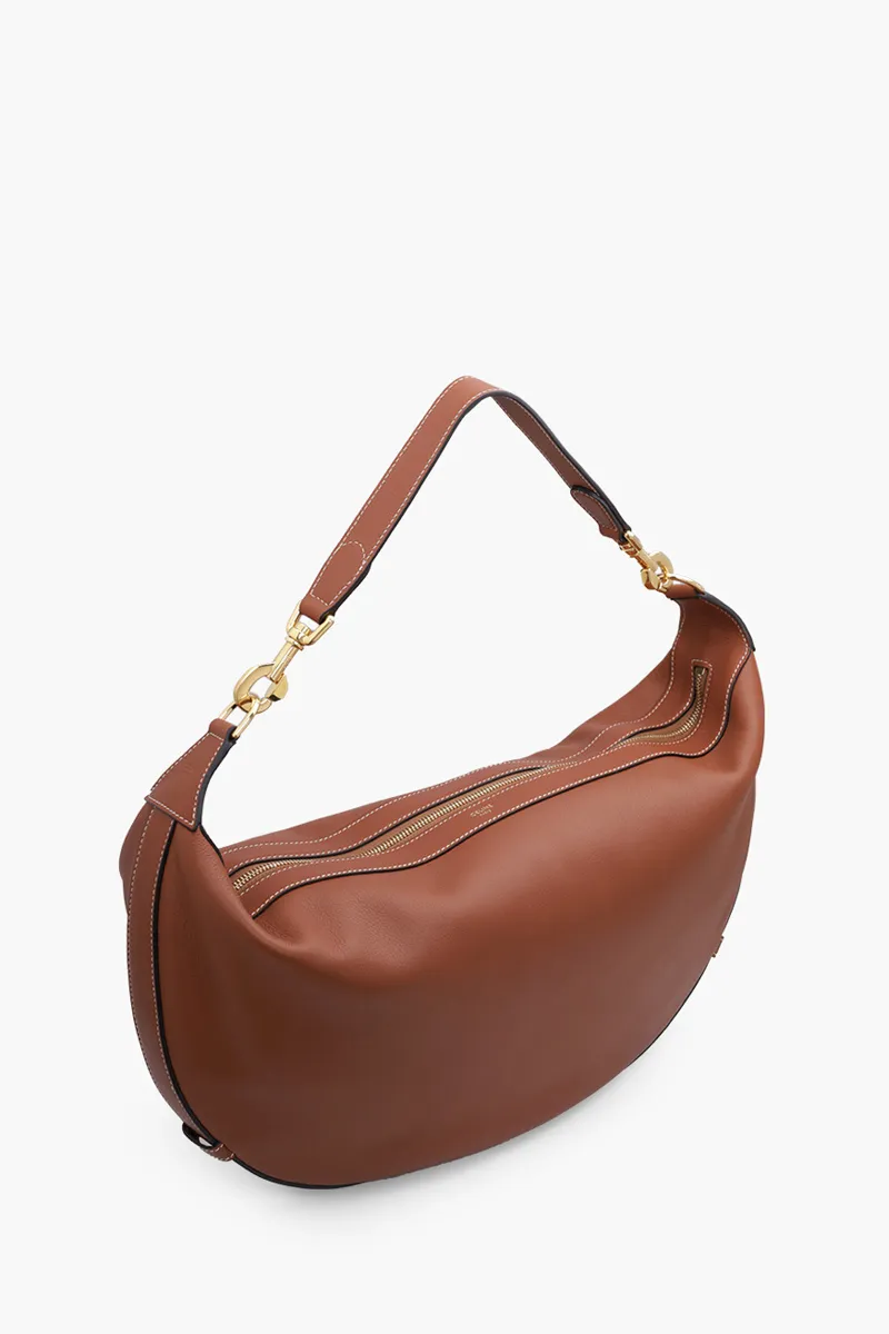 CELINE Medium Leandre Shoulder Bag in Tan Supple Calfskin 2