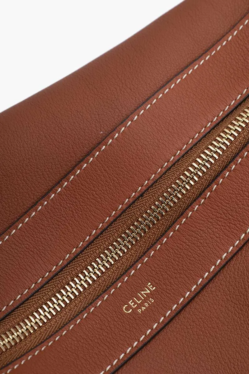 CELINE Medium Leandre Shoulder Bag in Tan Supple Calfskin 3