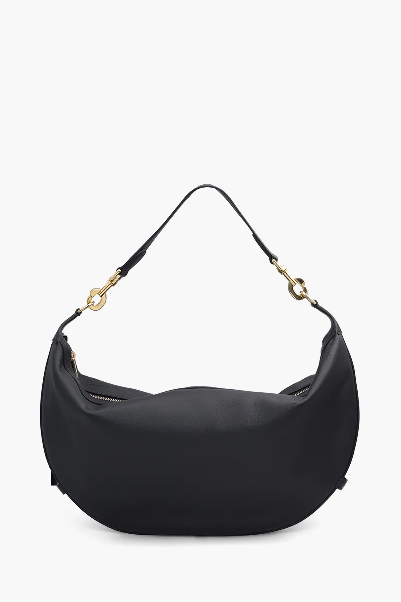 CELINE Medium Leandre Shoulder Bag in Black Supple Calfskin 0