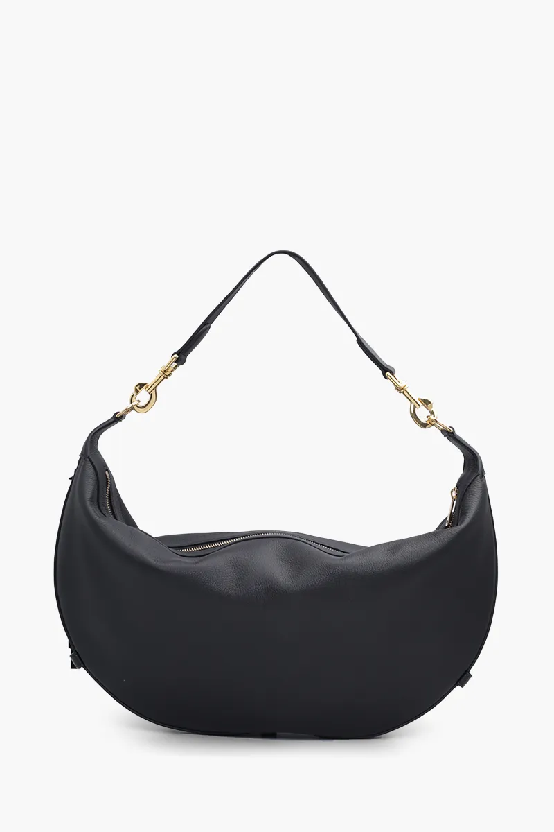 CELINE Medium Leandre Shoulder Bag in Black Supple Calfskin 1