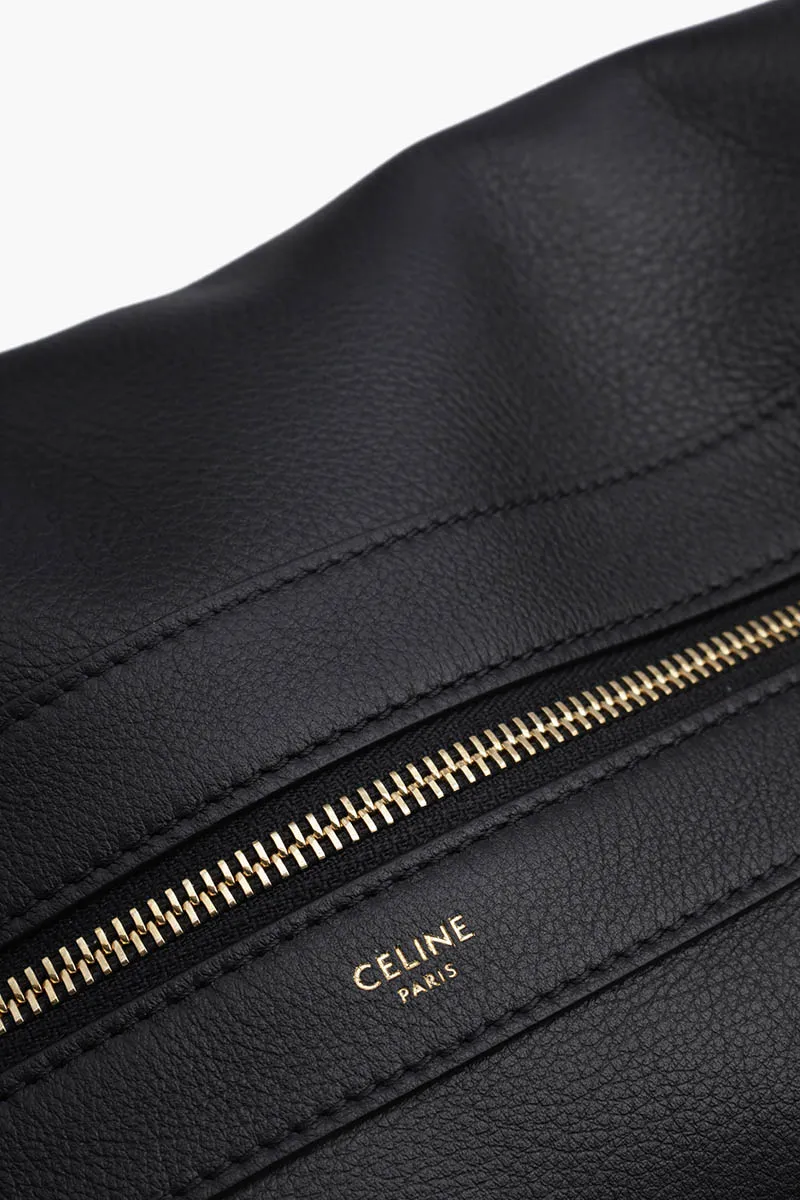 CELINE Medium Leandre Shoulder Bag in Black Supple Calfskin 3