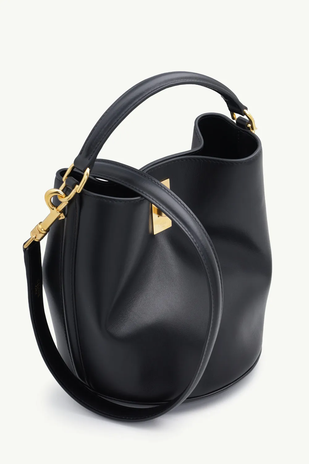 CELINE Teen Bucket 16 in Black Smooth Calfskin with Shoulder Strap 2