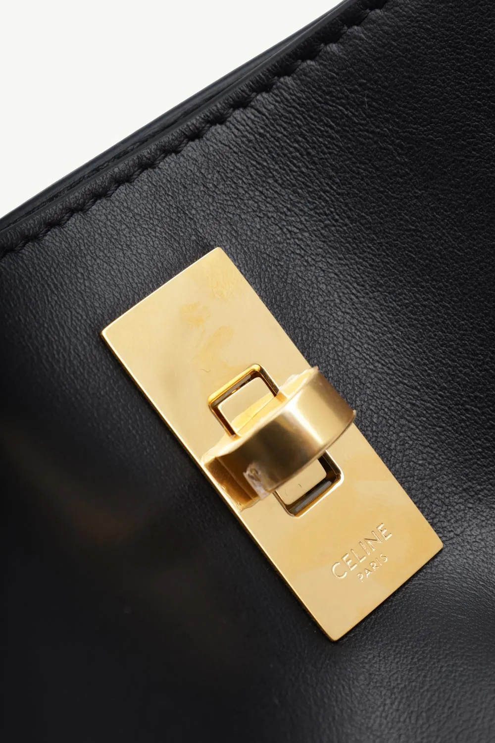 CELINE Teen Bucket 16 in Black Smooth Calfskin with Shoulder Strap 3