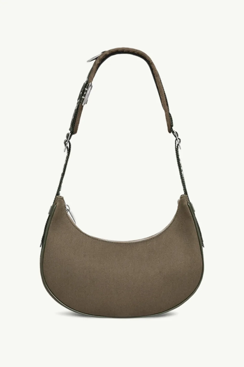 CELINE Medium Trekking Ava Shoulder Bag in Khaki Cotton Gabardine 0