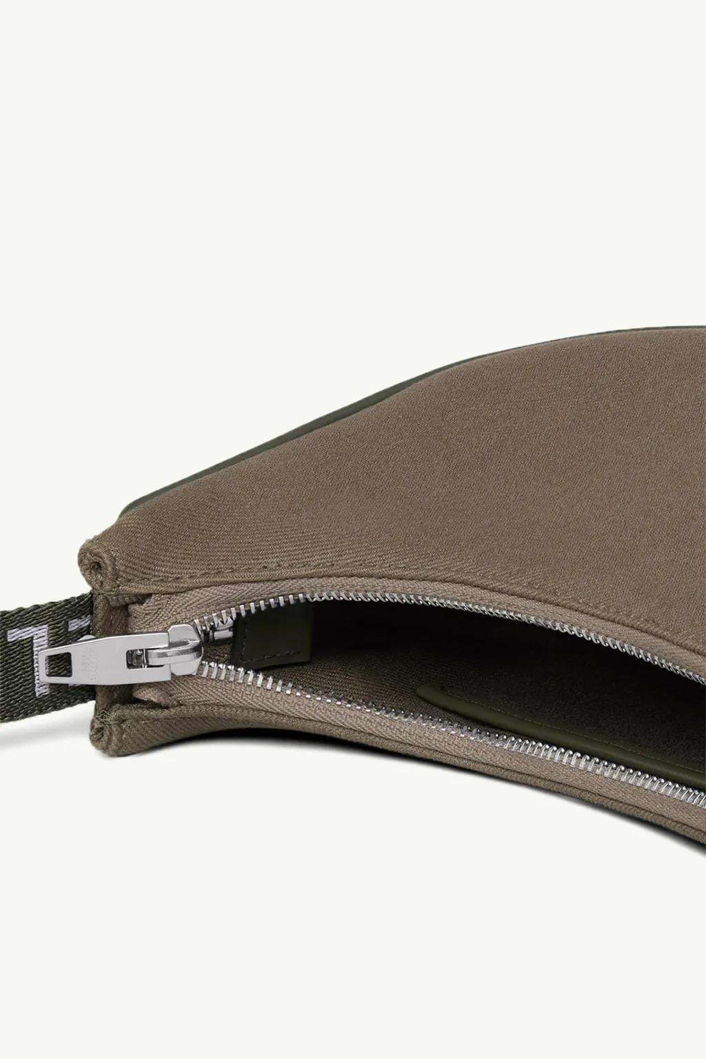 CELINE Medium Trekking Ava Shoulder Bag in Khaki Cotton Gabardine 3
