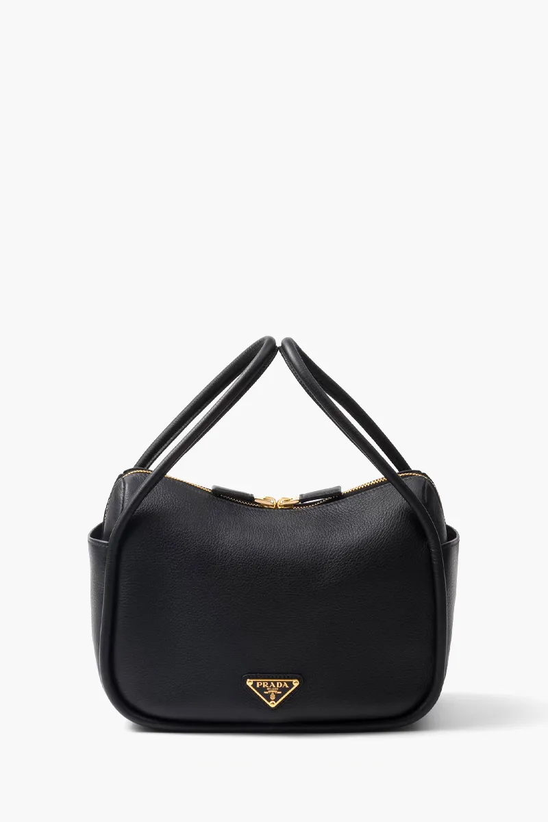 PRADA Darling Handbag in Black Leather with Removable Shoulder Strap 0