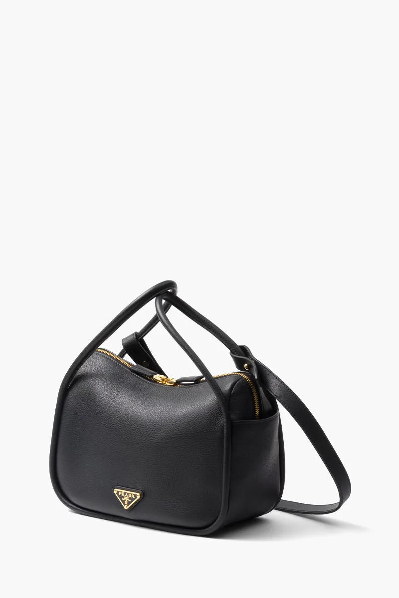 PRADA Darling Handbag in Black Leather with Removable Shoulder Strap 1