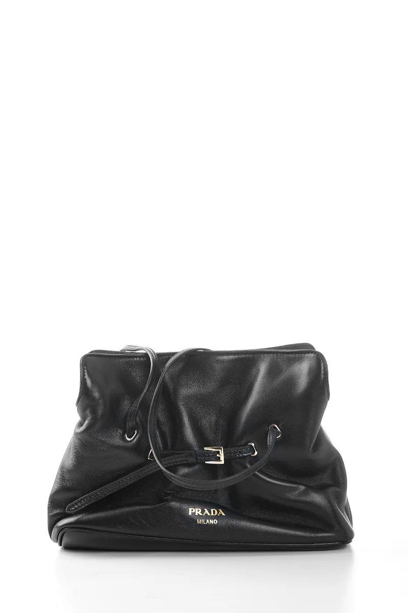 PRADA Small Dada Shoulder Bag in Black Nappa Leather 0