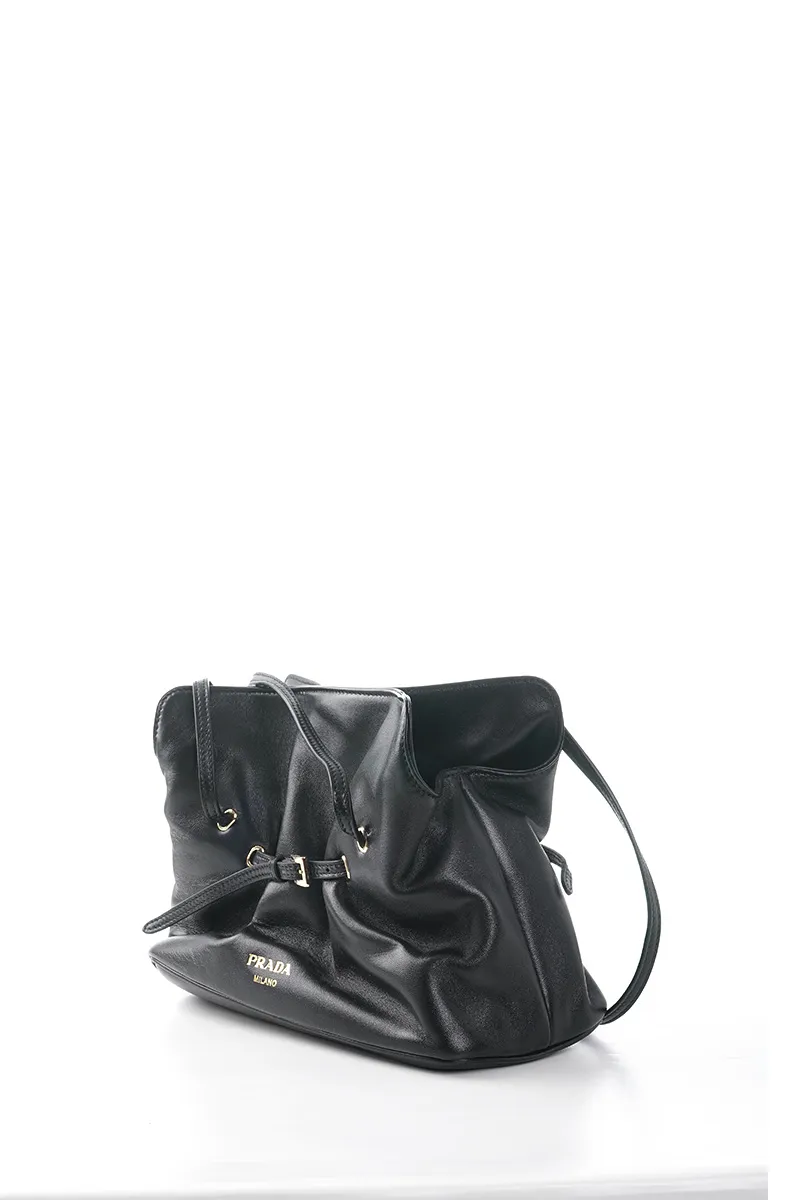 PRADA Small Dada Shoulder Bag in Black Nappa Leather 1