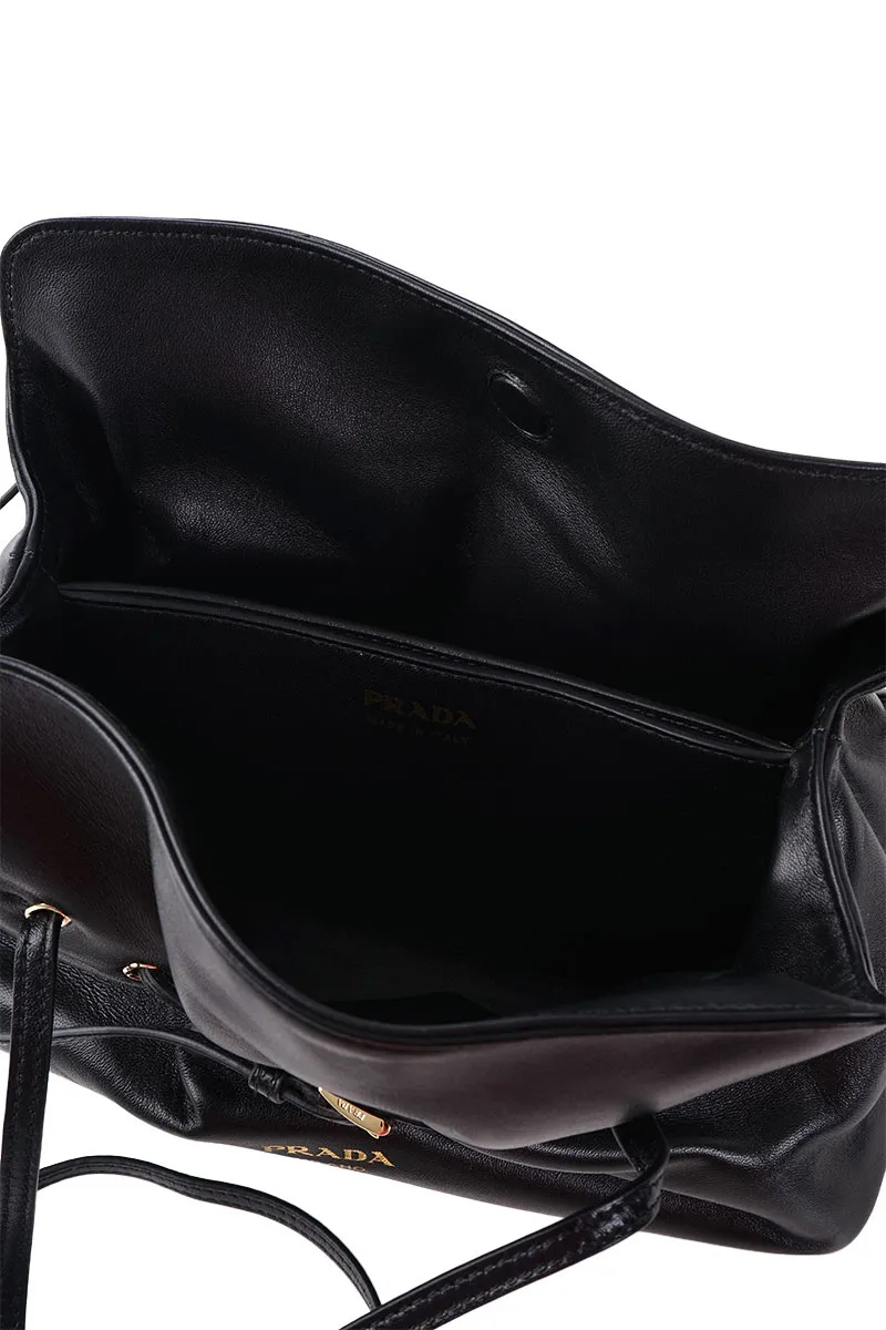 PRADA Small Dada Shoulder Bag in Black Nappa Leather 3