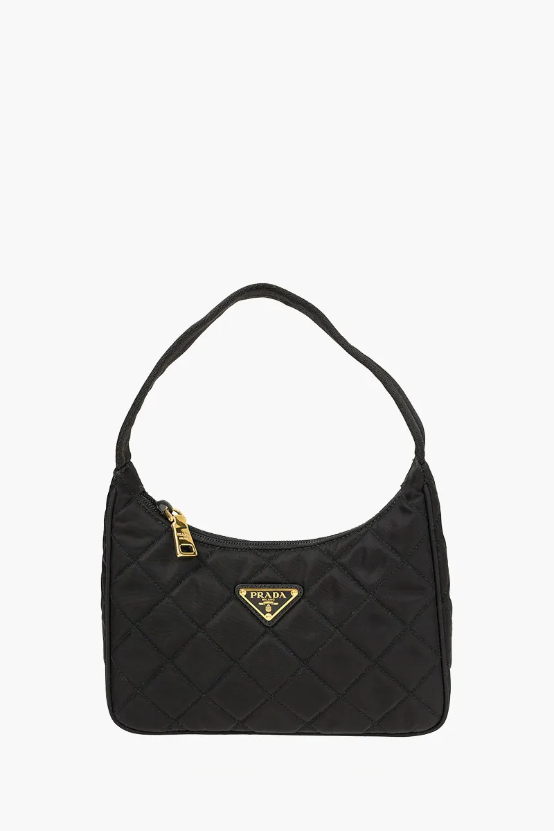 PRADA Contenitore Maniglia Tessuto Shoulder bag in Black Nylon 0