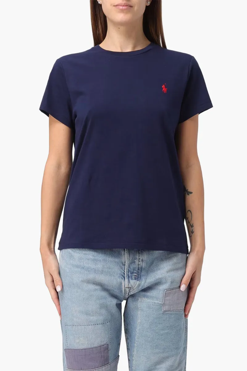 POLO RALPH LAUREN Women Logo Short Sleeves T-Shirt in Navy Blue/Red Cotton 1