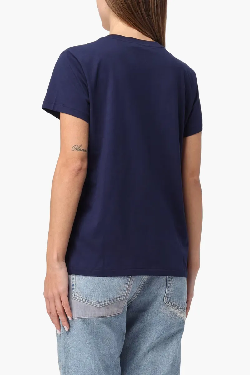 POLO RALPH LAUREN Women Logo Short Sleeves T-Shirt in Navy Blue/Red Cotton 2