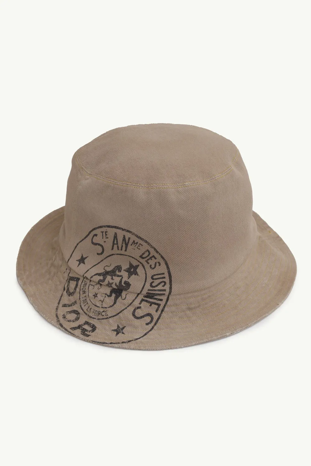 CHRISTIAN DIOR Dior Union Small Brim Bucket Hat in Beige Washed-Effect Cotton 0