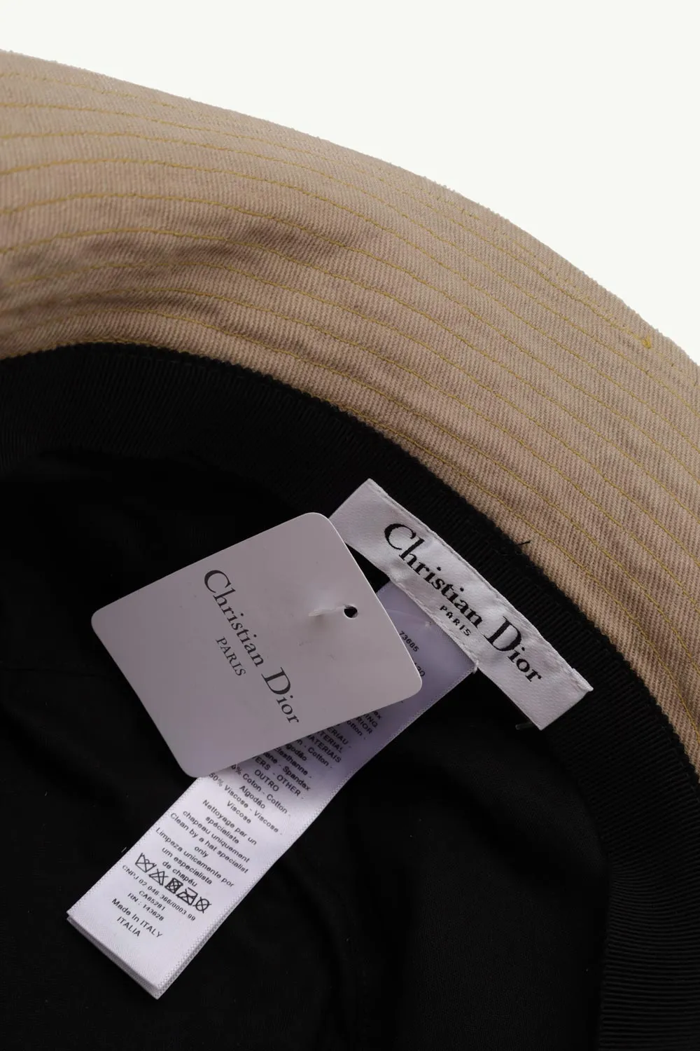 CHRISTIAN DIOR Dior Union Small Brim Bucket Hat in Beige Washed-Effect Cotton 3