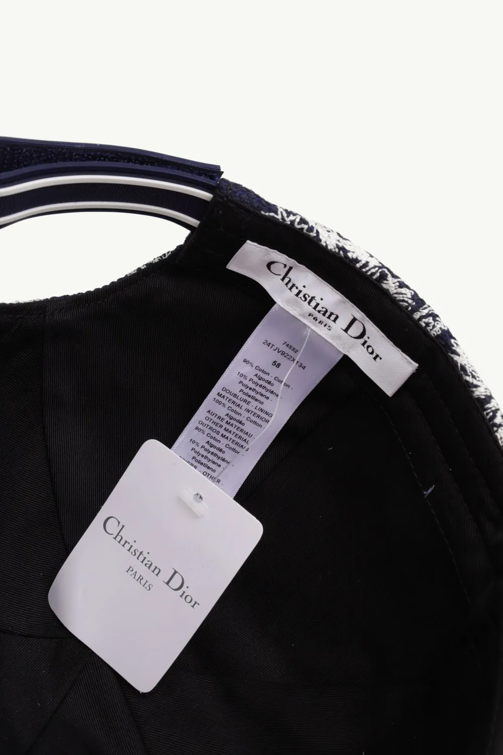 CHRISTIAN DIOR D-Player Toile de Jouy Reverse Baseball Cap in Navy Blue Multicolor 3
