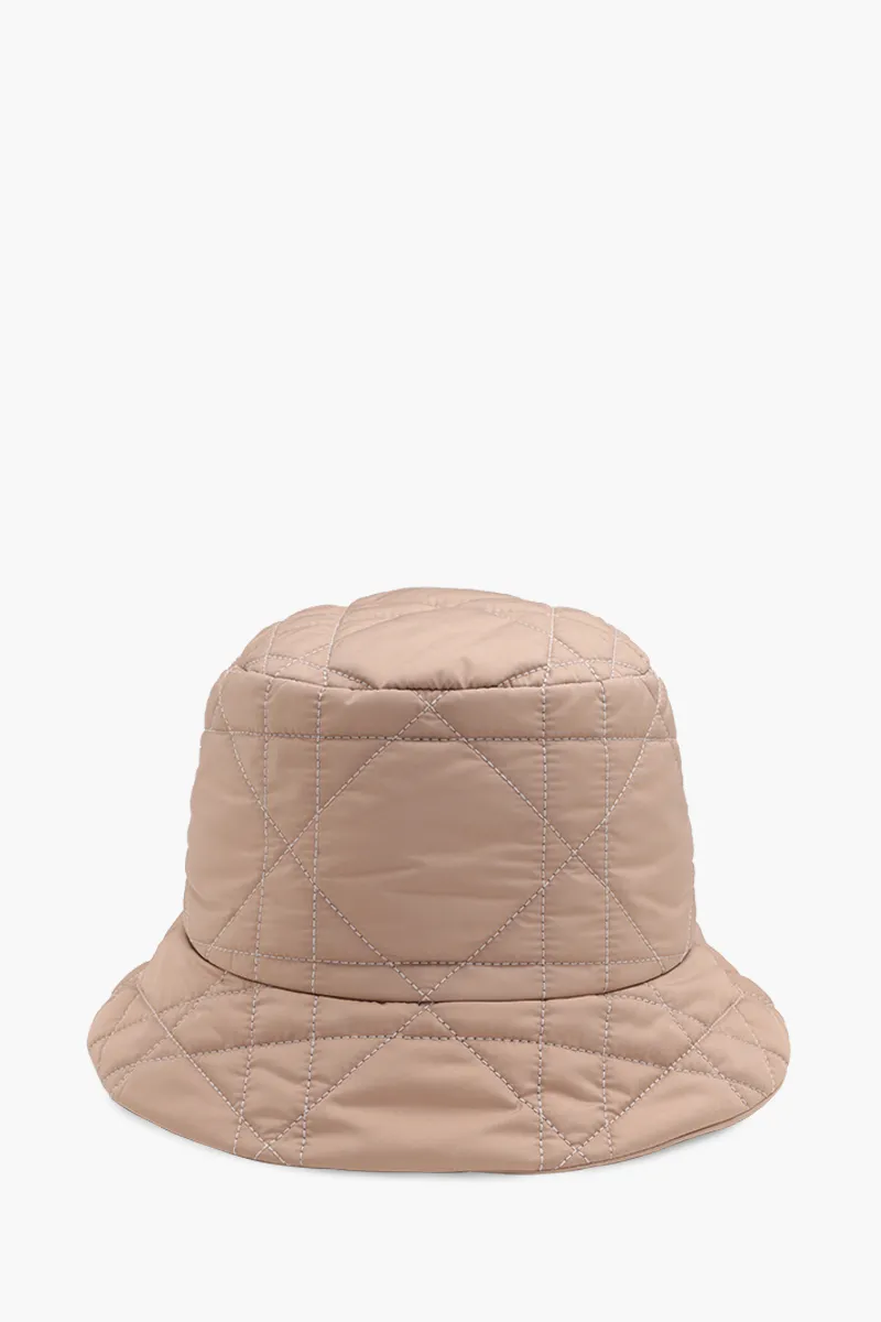 CHRISTIAN DIOR Teddy-D Macrocannage Small Brim Bucket Hat in Beige Nylon 0