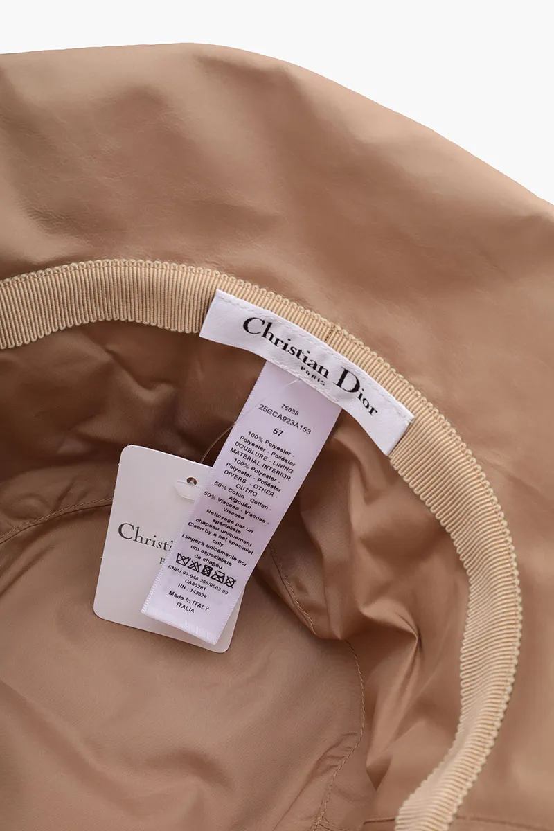 CHRISTIAN DIOR Teddy-D Macrocannage Small Brim Bucket Hat in Beige Nylon 3