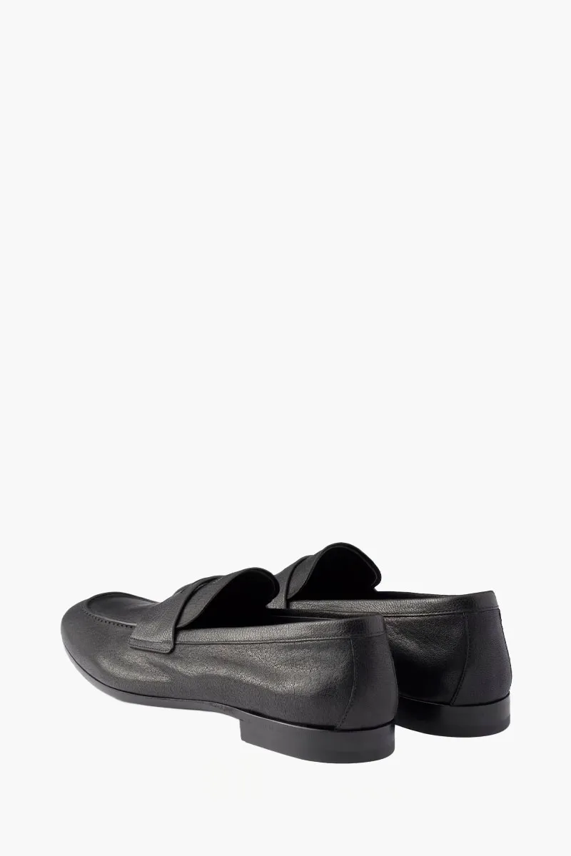 PRADA Men Logo On The Tongue Loafers in Black Leather 1