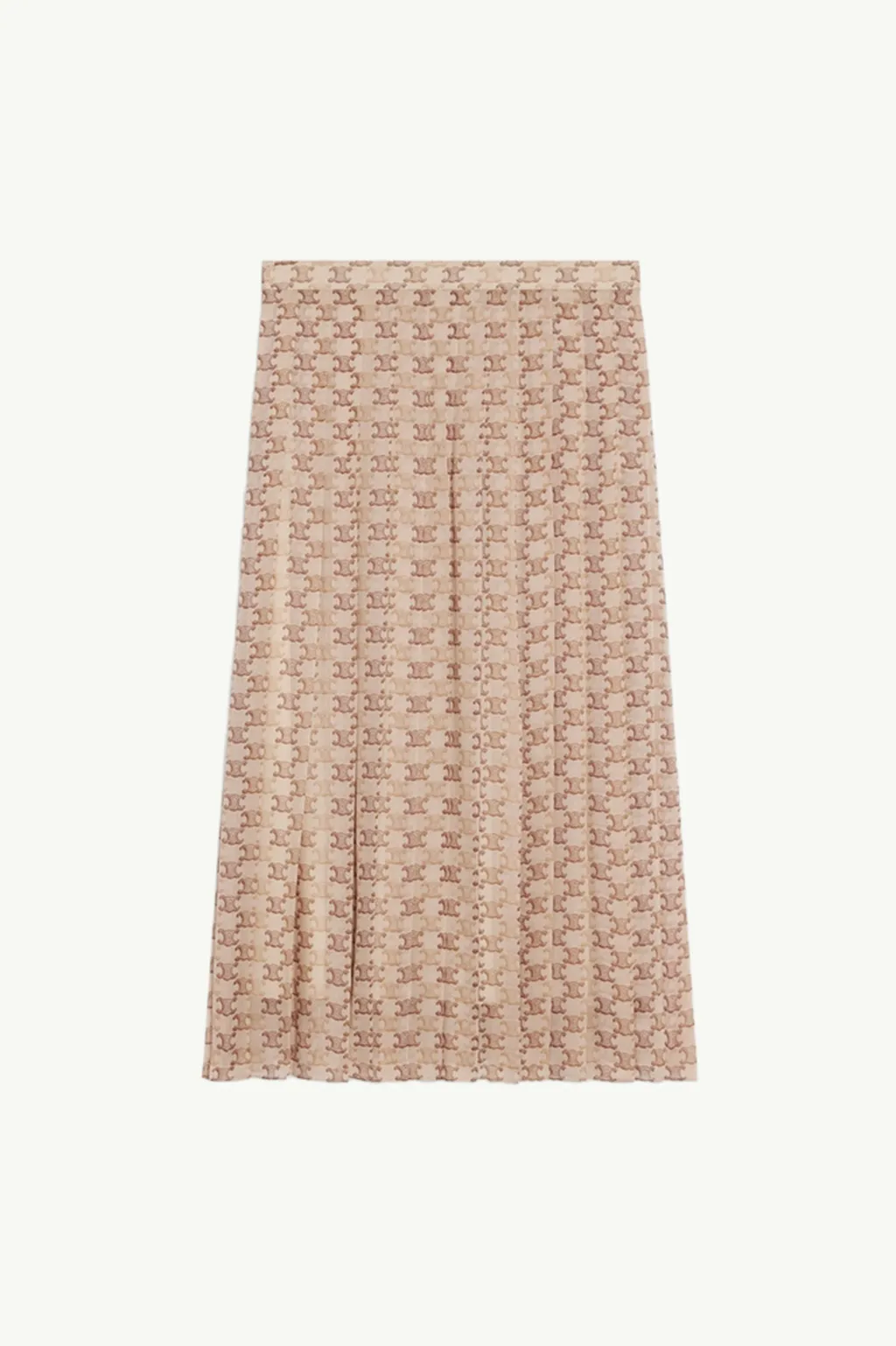CELINE Women Pajama Skirt in Beige/Camel/Marron Silk Georgette 0