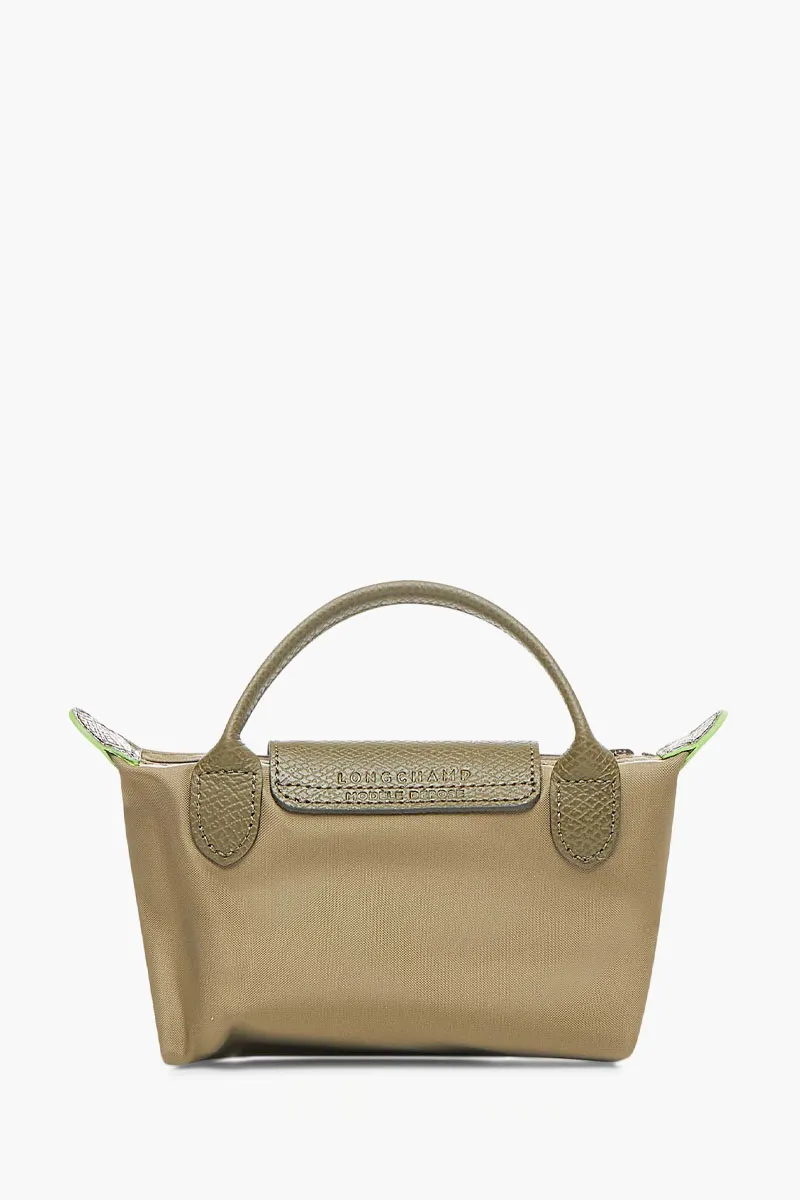 LONGCHAMP Le Pliage Green Top Handle Pouch in Artichoke 2