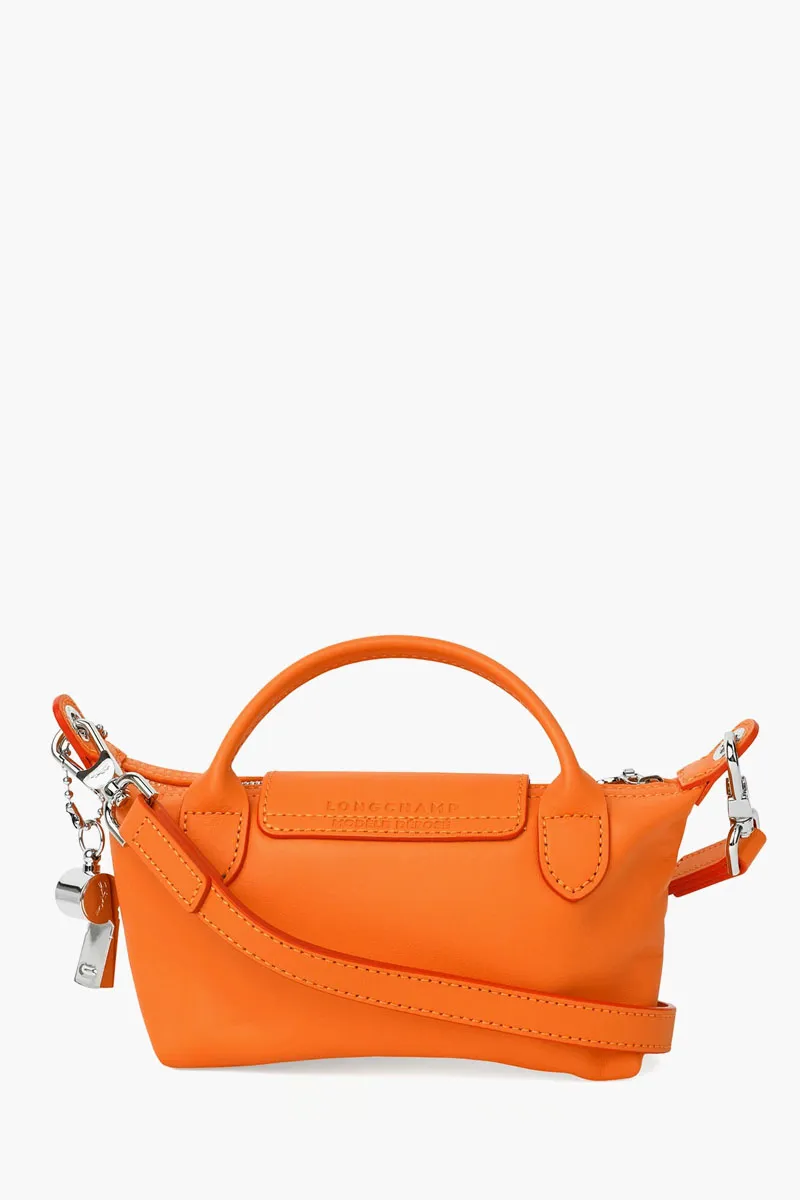 LONGCHAMP Le Pliage Xtra Xs Pouch Shoulder Bag in Orange Cowhide 2