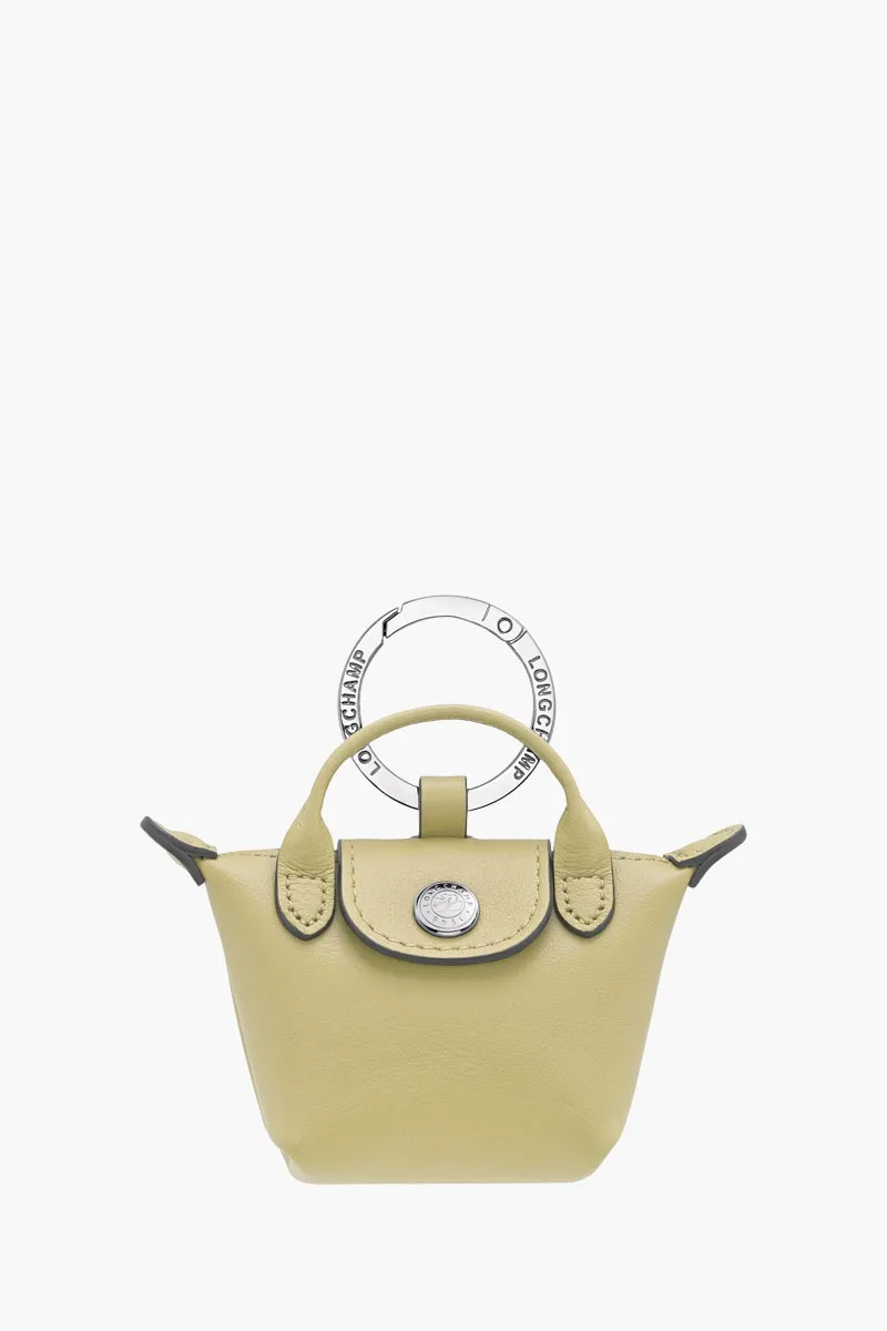 LONGCHAMP Le Pliage Xtra Key Ring in Pistachio Cowhide Leather 0