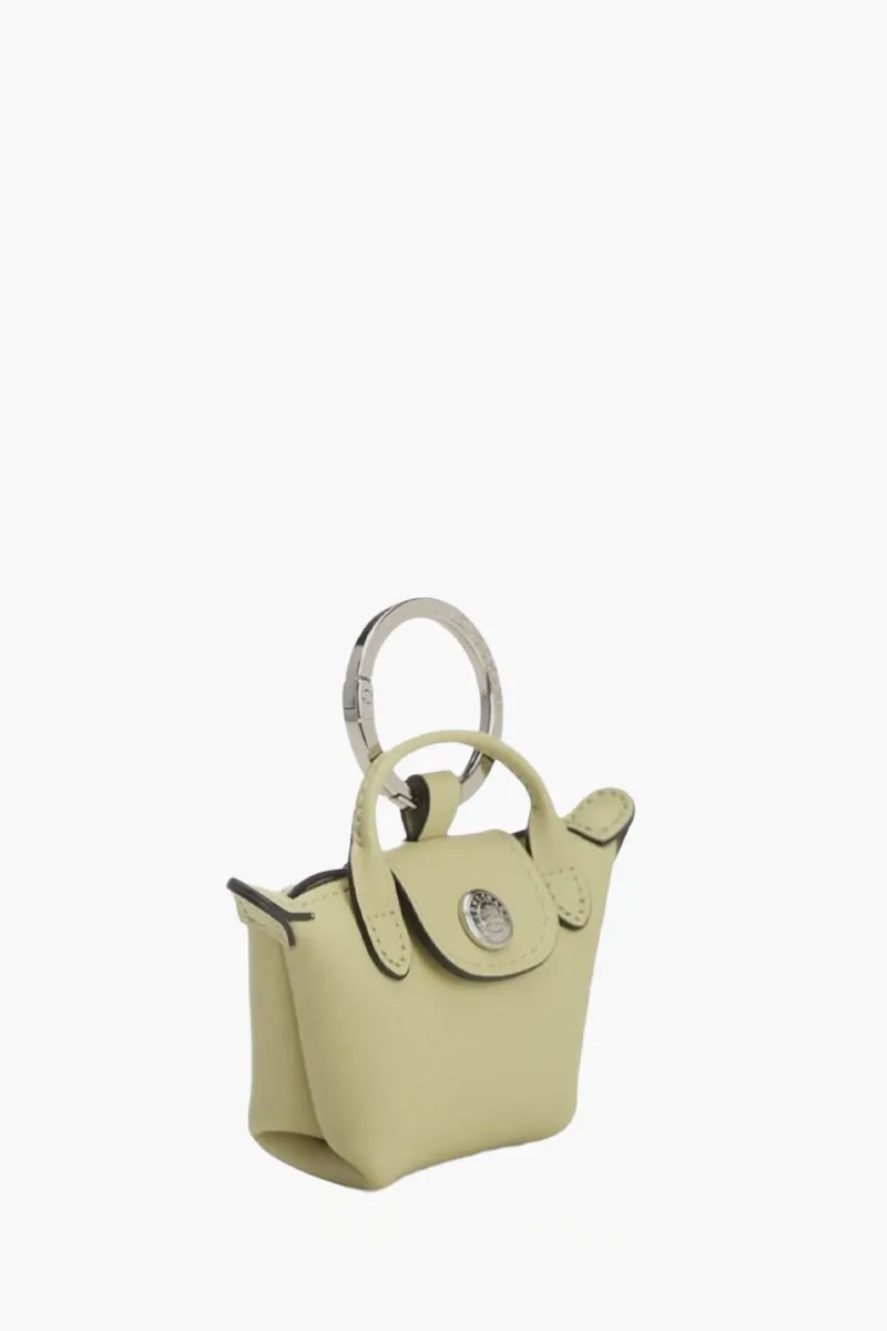 LONGCHAMP Le Pliage Xtra Key Ring in Pistachio Cowhide Leather 1