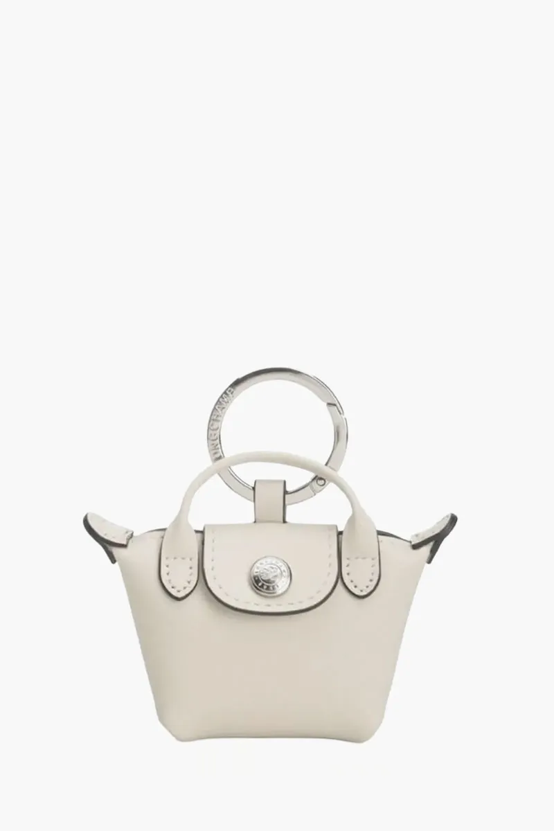 LONGCHAMP Le Pliage Xtra Key Ring in Paper Cowhide Leather 0